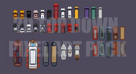 ArtStation - 2D Top Down 180 Pixel Art Vehicles | Game Assets