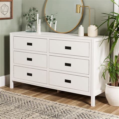 Annabelle Six Drawer Solid Wood White Dresser by Chateau Lyon - Walmart.com in 2021 | Dresser ...