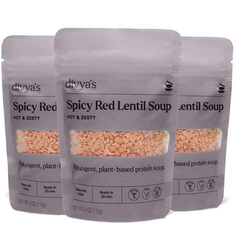 Spicy Red Lentil Soup Single Serve - Divya's Divya's