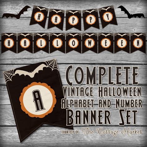 Free Printable Halloween Banner Set | The Cottage Market