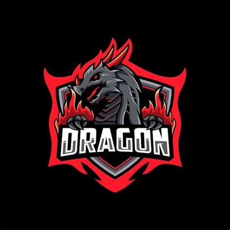 Plantilla de diseño de logotipo de red dragon esport | Vector Premium