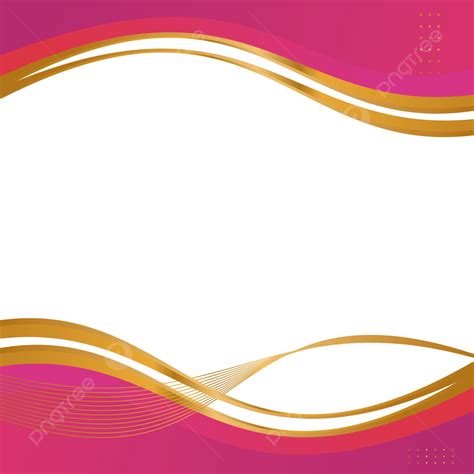 Pink Wave Border With Gold Line Vector, Pink Wave Border, Pink Abstract ...