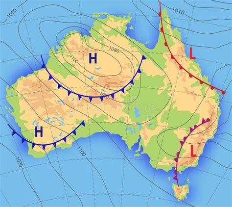 Weather Forecast. Meteorological Weather Map of the AUSTRALIA Stock ...