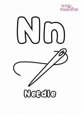 N For Needle Coloring Page Kids  FirstCry Parenting sketch template