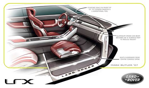 Land Rover LRX interior sketch - Car Body Design