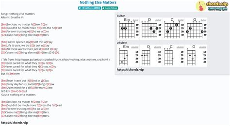 Hợp âm: Nothing Else Matters - cảm âm, tab guitar, ukulele - lời bài hát | chords.vip