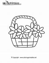 Flowers Basket Coloring Page  A Free Nature Printable sketch template