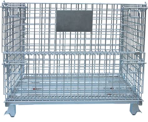 Warehouse Foldable Wire Container , 4 Gauge Wire Mesh Pallet Containers