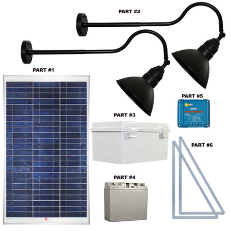 FL91 Solar 3W LED Wall-Mounted Gooseneck Lamps