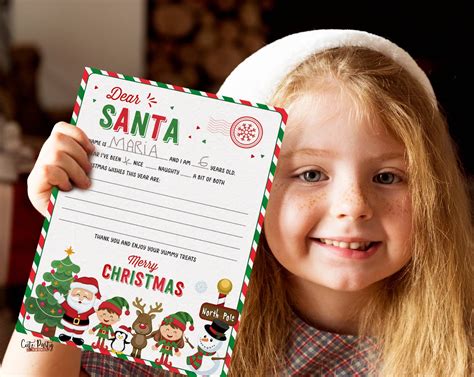 Dear Santa Christmas Letter to Santa, Wish List for kids - Instant Dow – Cute Party Dash