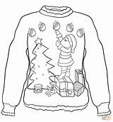Christmas Sweater With Santa coloring Page  Free Printable Coloring Pages sketch template