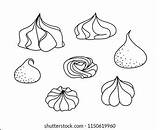 Colorful Different Meringues Set Coloring Book Stock Vector Royalty  sketch template