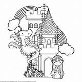 Dragon And Castle Coloring Page Pages sketch template