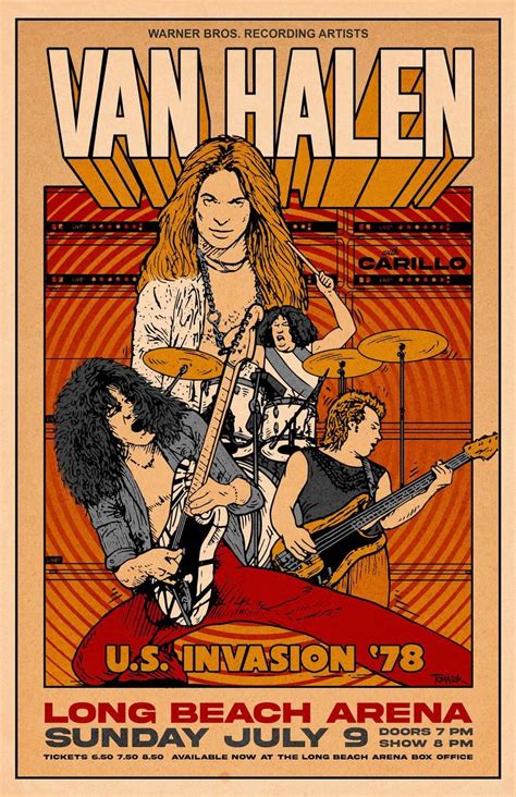 Van Halen 1978 Tour Poster | Tour posters, Van halen, Vintage concert ...