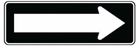 Arrow (White On Black) Direction Sign FRR120