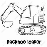 Drawing Loader Backhoe Sketch Coloring Page sketch template