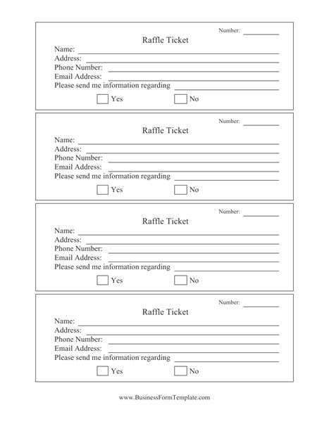 Raffle Ticket Template - Black and White Download Printable PDF ...