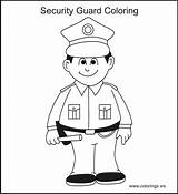 Security Guard Coloring Pages sketch template