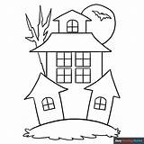 Haunted House Coloring Page  Easy Drawing Guides sketch template