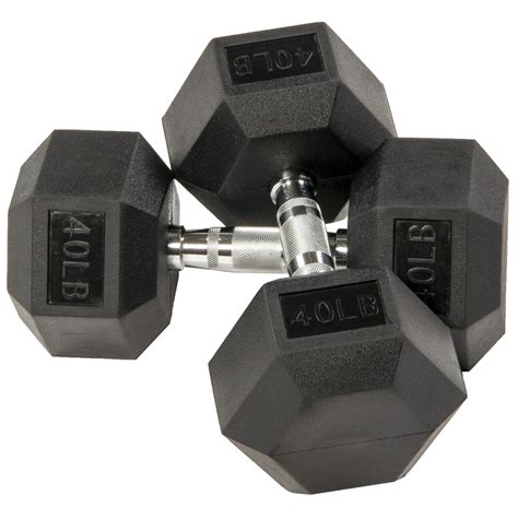 BalanceFrom Rubber Encased Hex Dumbbells, 40 lbs Pair - Walmart.com - Walmart.com