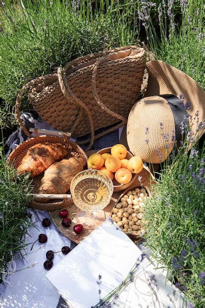 Premium Photo | Summer picnic on a lavender field