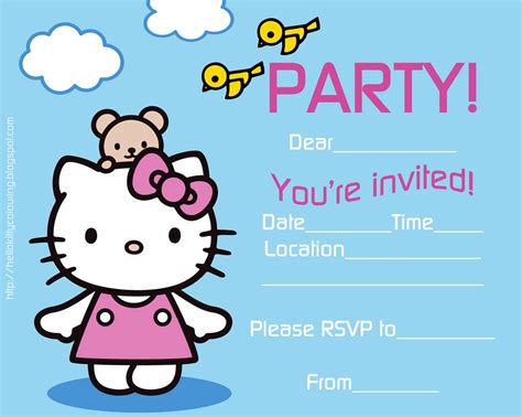 Hello Kitty Free Invitation Template