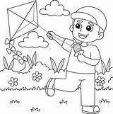 Coloring Pages Kite sketch template