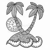 Island Vector Isle Zen Tangle Islet Zen Doodle Coloring Book Sea  sketch template