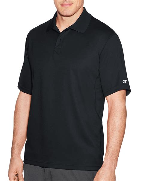 Champion Synthetic Double Dry® Solid-color Polo Shirt in Black for Men - Lyst