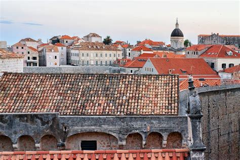 Panorama on St Blaise Church Dome and Old Town Dubrovnik Stock Image - Image of hill, adriatic ...