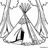 Colorful Teepee In The Forest Coloring Page  Pagescom sketch template