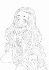 Printable Coloring Nezuko Pages sketch template