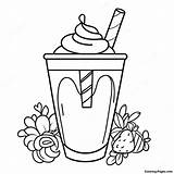 Tasty Milkshake With Whipped Cream Coloring Page  Pagescom sketch template