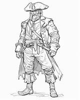 Blackbeard Coloring Pages  Pirate sketch template