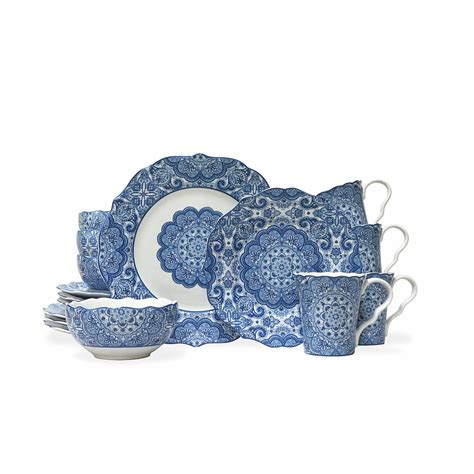 222 Fifth Lyria 16 Piece Dinnerware Set in Blue & Reviews | Wayfair