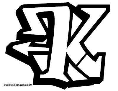 New Grafity Art Image: Graffiti alphabet letter "K"