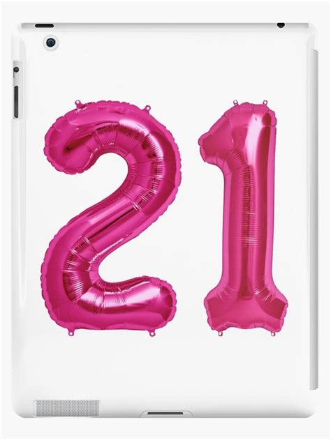 Hot Pink 21st Birthday Metallic Helium Balloons Numbers iPad Case ...