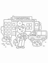 Coloring Pages Hospital Themed sketch template