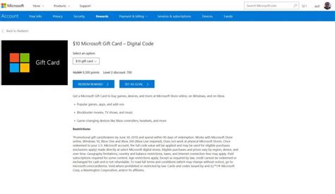 “Microsoft Gift Cards” now listed in place of Windows Store gift cards on MS Rewards » OnMSFT.com