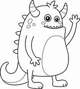 Scary Monster Coloring Page For Kids Color Creature Colouring Book  sketch template