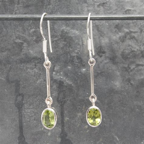 Single Drop Peridot Oval Earrings | Lumina Jewellery