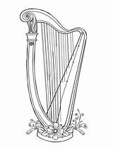10  Free Harp Coloring Pages For Creative Fun Bingleymusiclivecom sketch template