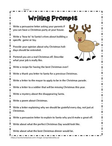 Christmas Writing Prompts Worksheets