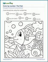 Color By Number The Fish  K5 Learning sketch template