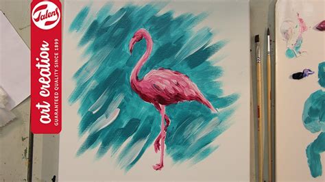 Painting with acrylics: a flamingo | Talens Art Creation - YouTube