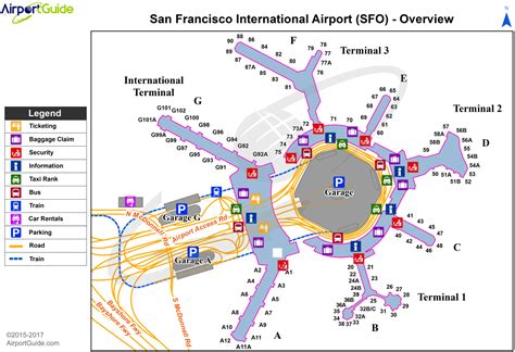 San Francisco - San Francisco International (SFO) Airport Terminal Map ...