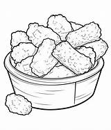 Chicken Nugget Coloring Pages Nuggets Mcdonalds Colouring Color  sketch template
