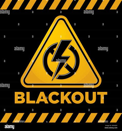 Power outage warning sign. Vector on black background Stock Vector ...