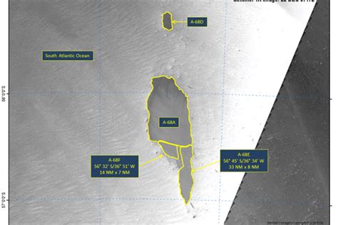 Giant iceberg A-68a shatters into three as it approaches South Georgia