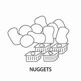 Nuggets And Sauce Web Icons Fast Food In Line Style Coloring Page Bell  sketch template